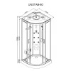 Cabina de dus cu hidromasaj Vital Black 80x80 cm