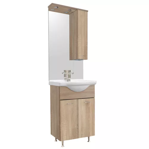Mobilier complet de baie Vanessa 55, stejar Sonoma