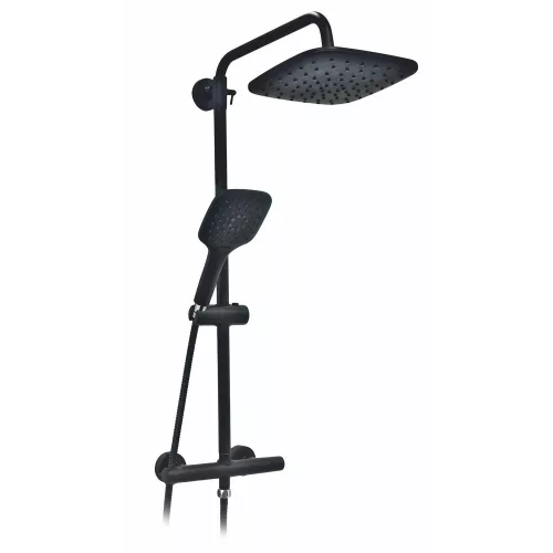 Set de dus Vesuvio BL negru cu baterie termostatica