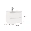 Dulap inferior Vario Forte 60 cu lavoar alb-alb