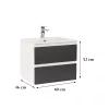 Dulap inferior Vario Forte 60 cu lavoar alb-antracit