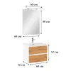 Mobilier complet de baie Vario Forte 60, stejar alb