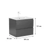 Dulap inferior Vario Forte 60 cu lavoar antracit-antracit