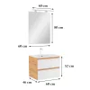 Mobilier complet de baie Vario Forte 60 stejar-alb