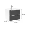 Dulap inferior Vario Trim 60 cu lavoar alb-antracit