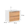 Dulap inferior Vario Trim 60 cu lavoar, stejar alb