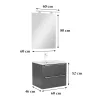 Mobilier complet de baie Vario Trim 60 antracit-antracit