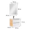 Mobilier complet de baie Vario Trim 60 stejar-alb