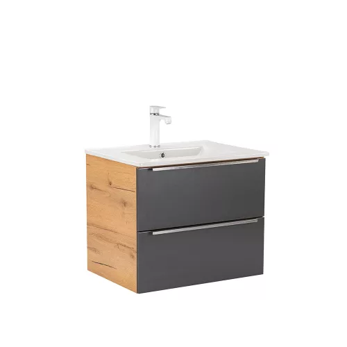 Dulap inferior Vario Trim 60 cu lavoar stejar-antracit