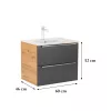 Dulap inferior Vario Trim 60 cu lavoar stejar-antracit