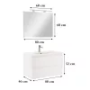 Mobilier complet de baie Vario Forte 80 alb-alb