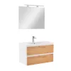 Mobilier complet de baie Vario Forte 80, stejar alb