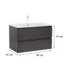 Dulap inferior Vario Forte 80 cu lavoar antracit-antracit
