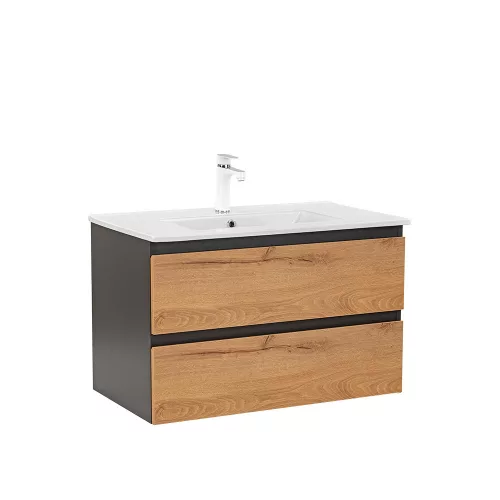 Dulap inferior Vario Forte 80 cu lavoar antracit-stejar