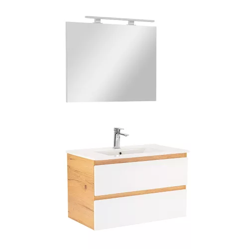 Mobilier complet de baie Vario Forte 80 stejar-alb
