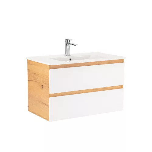 Dulap inferior Vario Forte 80 cu lavoar stejar-alb