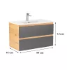 Dulap inferior Vario Forte 80 cu lavoar stejar-antracit