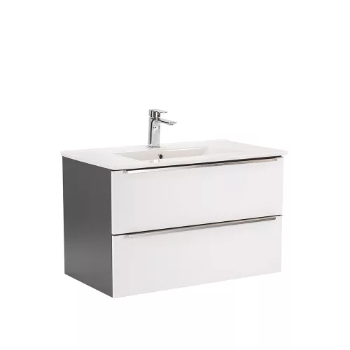 Dulap inferior Vario Trim 80 cu lavoar antracit-alb