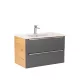 Dulap inferior Vario Trim 80 cu lavoar stejar-antracit