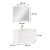 Mobilier complet de baie Vario Clam 80 alb-alb