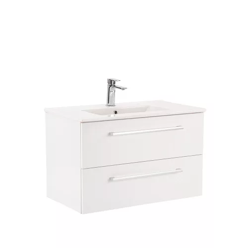 Dulap inferior Vario Clam 80 cu lavoar alb-alb