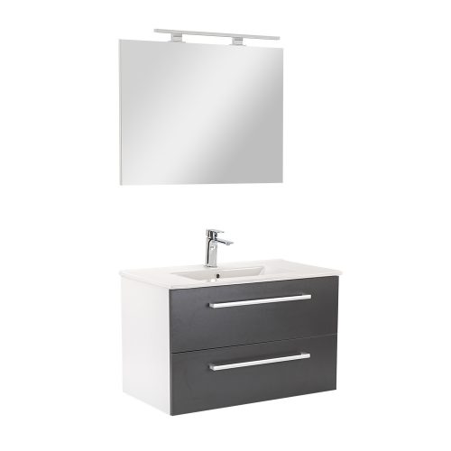 Mobilier complet de baie Vario Clam 80 alb-antracit