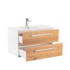 Mobilier complet de baie Vario Clam 80, stejar alb