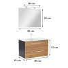 Mobilier complet de baie Vario Clam 80 antracit-stejar