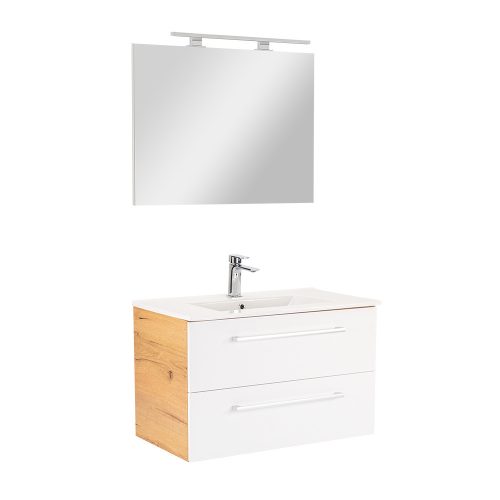 Mobilier complet de baie Vario Clam 80 stejar-alb