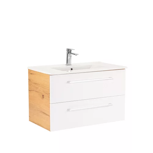 Dulap inferior Vario Clam 80 cu lavoar stejar-alb