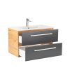 Mobilier complet de baie Vario Clam 80 stejar-antracit