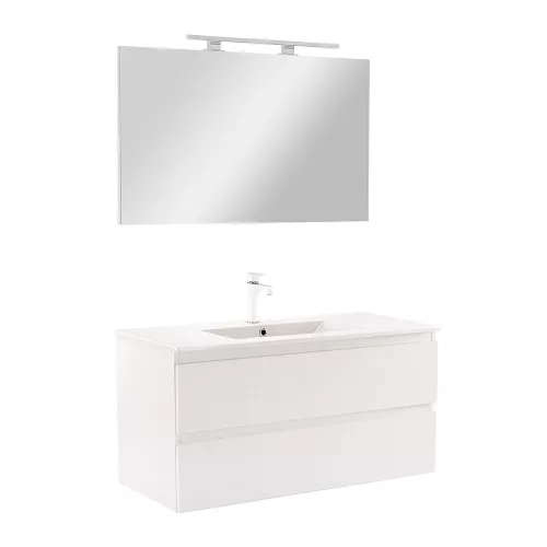 Mobilier complet de baie Vario Forte 100 alb-alb