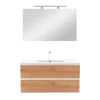 Mobilier complet de baie Vario Forte 100, stejar alb