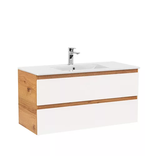 Dulap inferior Vario Forte 100 cu lavoar stejar-alb