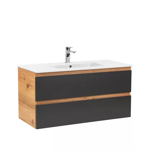 Dulap inferior Vario Forte 100 cu lavoar stejar-antracit