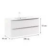 Dulap inferior Vario Trim 100 cu lavoar alb-alb