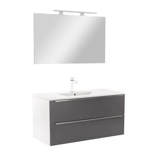Mobilier complet de baie Vario Trim 100 alb-antracit