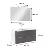 Mobilier complet de baie Vario Trim 100 alb-antracit