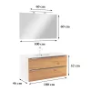 Mobilier complet de baie Vario Trim 100, stejar alb