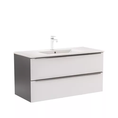 Dulap inferior Vario Trim 100 cu lavoar antracit-alb