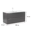 Dulap inferior Vario Trim 100 cu lavoar antracit-antracit