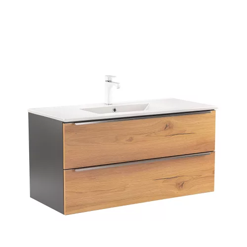 Dulap inferior Vario Trim 100 cu lavoar antracit-stejar