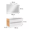 Mobilier complet de baie Vario Trim 100 stejar-alb