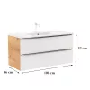 Dulap inferior Vario Trim 100 cu lavoar stejar-alb