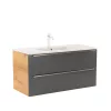 Dulap inferior Vario Trim 100 cu lavoar stejar-antracit