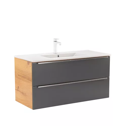 Dulap inferior Vario Trim 100 cu lavoar stejar-antracit