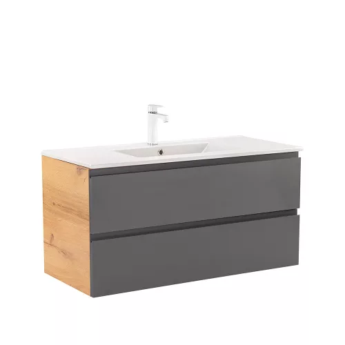 Dulap inferior Vario Pull 100 cu lavoar stejar-antracit