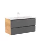 Dulap inferior Vario Pull 100 cu lavoar stejar-antracit