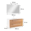 Mobilier complet de baie Vario Clam 100, stejar alb