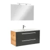 Mobilier complet de baie Vario Clam 100 stejar-antracit